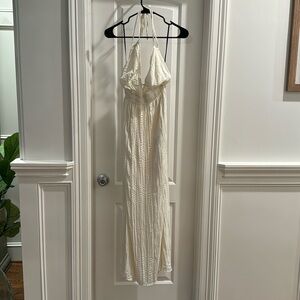White forever 21 backless halter dress